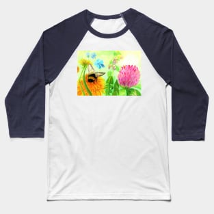 Bumble bee on dandelion Baseball T-Shirt